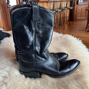 Black Leather Cowboy Boots